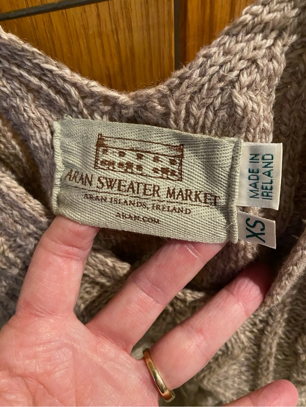 Aran Sweater Market Wicker Women's V-Neck Wool Slipover Size XS - Picture 6 of 9
